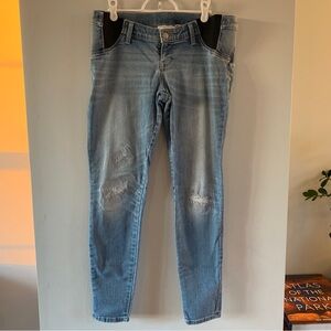 Maternity Blue Jeans Size Small Jegging Liz Lange Denim Pants Skinny Distressed